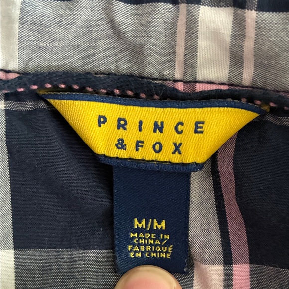 Prince & Fox Plaid Button Down Shirt - Navy, White, Pink - Picture 3 of 3
